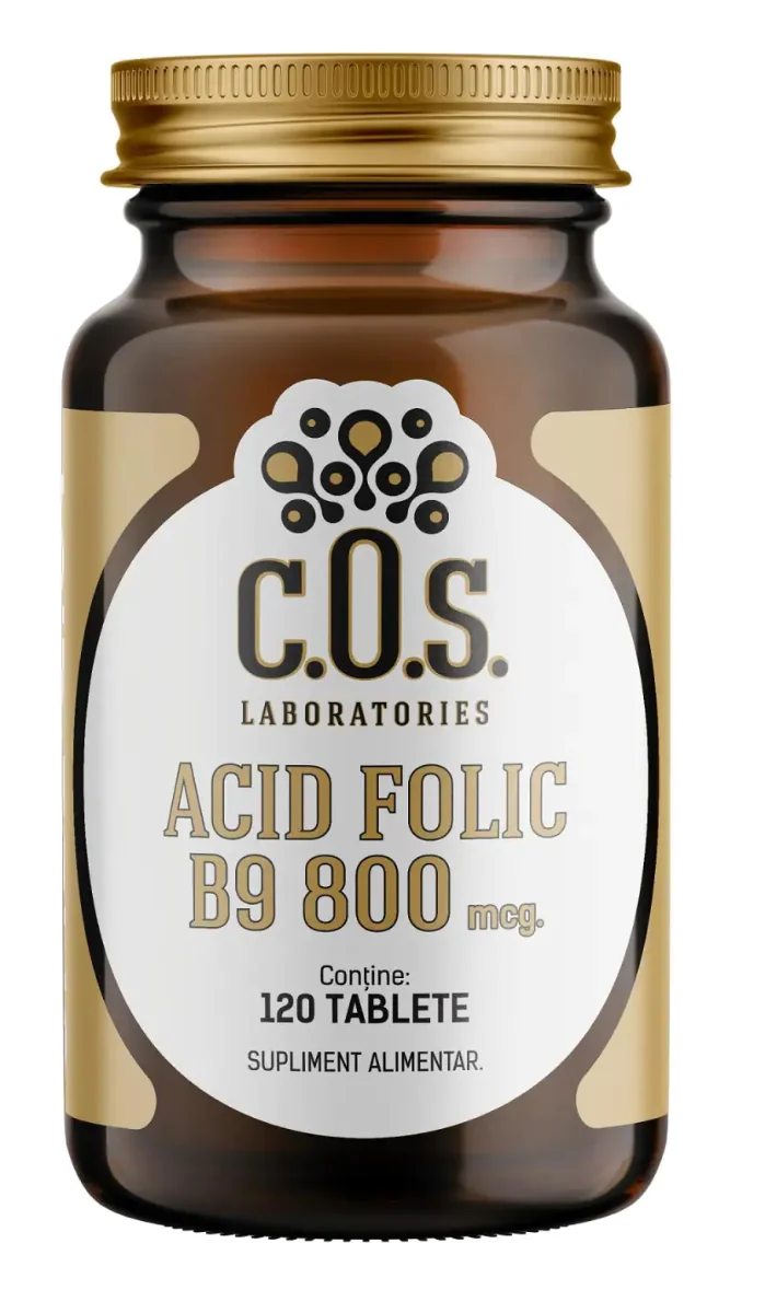 Acid Folic B9 800mcg, 120 tablete, COS Laboratories