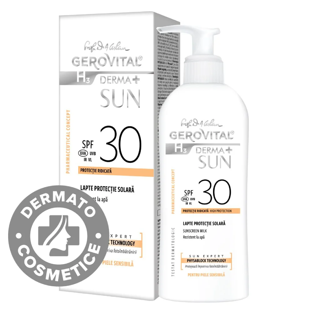 Lapte protectie solara pentru copii SPF 30 Sun, 150ml, Gerovital 