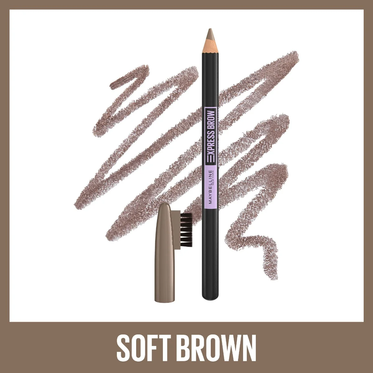 Creion pentru sprancene 03 Soft Brown Express Brow Shaping Pencil, 1g, Maybelline 