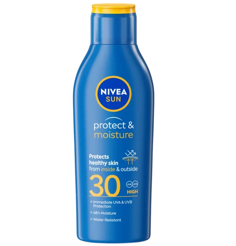 Lotiune de corp pentru protectie solara cu SPF 30 Protect & Moisture, 200ml, Nivea