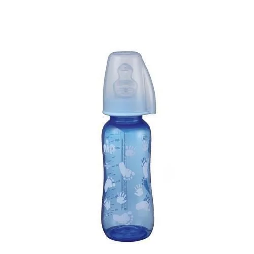 Biberon PP cu tetina din silicon ortodontica pentru lapte (M) 0-6 luni Trendy Boy, 250ml, Nip