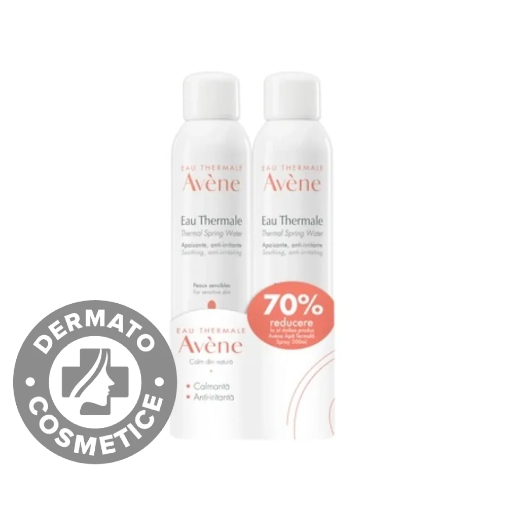 Pachet Apa termala spray 1 + 70% reducere la al doilea produs, 2 x 300ml, Avene