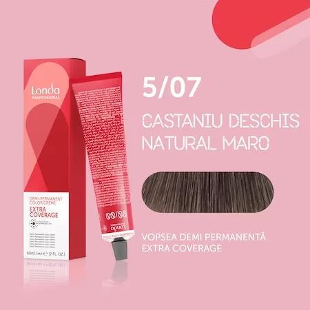 Vopsea de par demipermanenta 5/07 Extra Coverage, 60ml, Londa Professional 