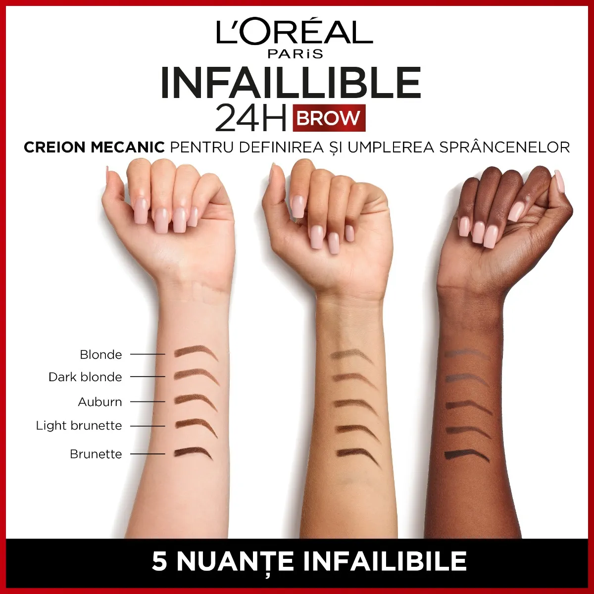 Creion de sprancene Infaillible Brows 245 Triangular 6.0 Dark Blonde, 1ml, L'Oreal Paris 