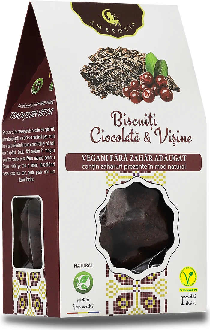 Biscuiti ciocolata si visine, 130g, Ambrozia