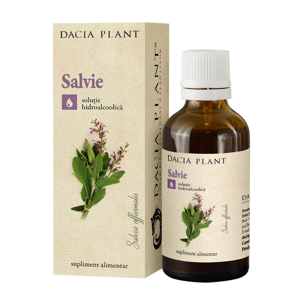 Tinctura de salvie, 50ml, Dacia Plant