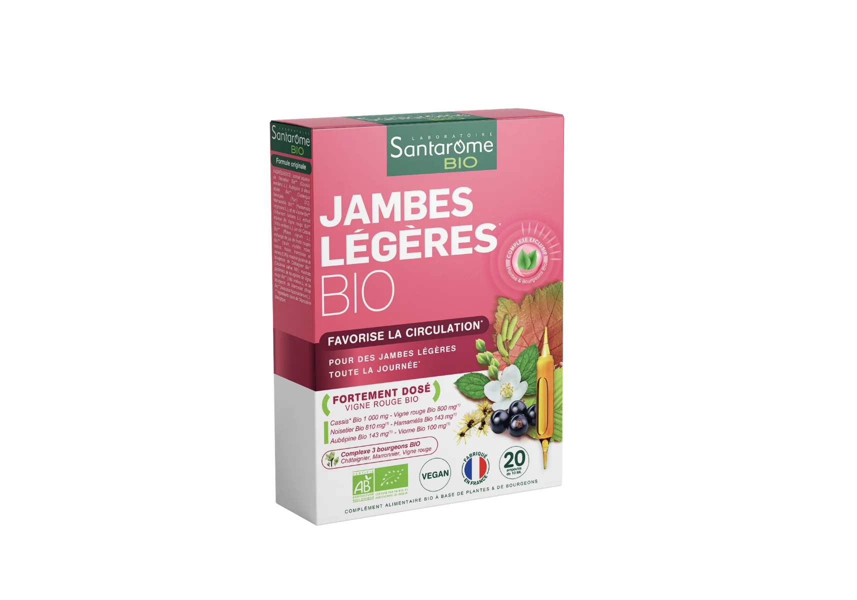 Jambes Legeres Bio, 20 fiole, Santarome Bio