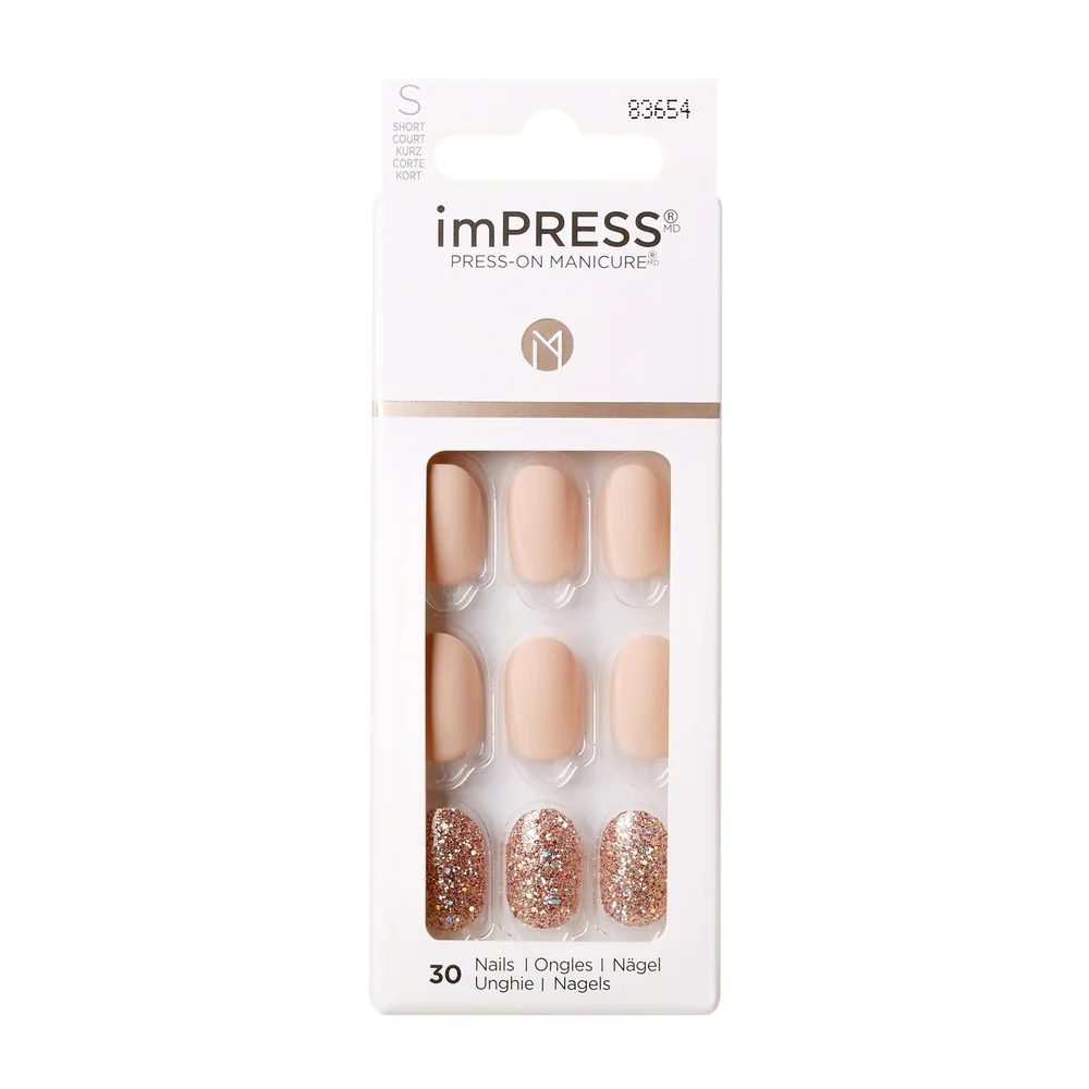 Unghii false imPress Evanesce Short Oval, 30 bucati, Kiss 