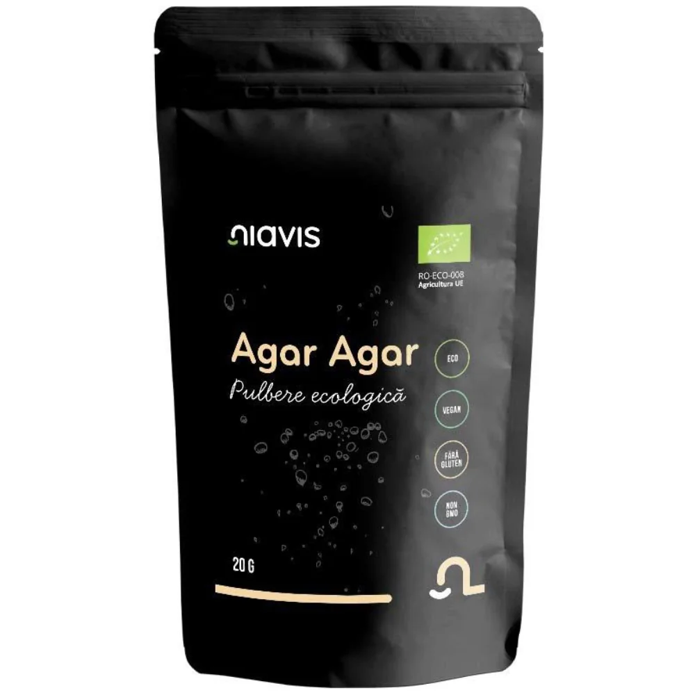 Agar-agar pulbere ecologica, 20g, Niavis