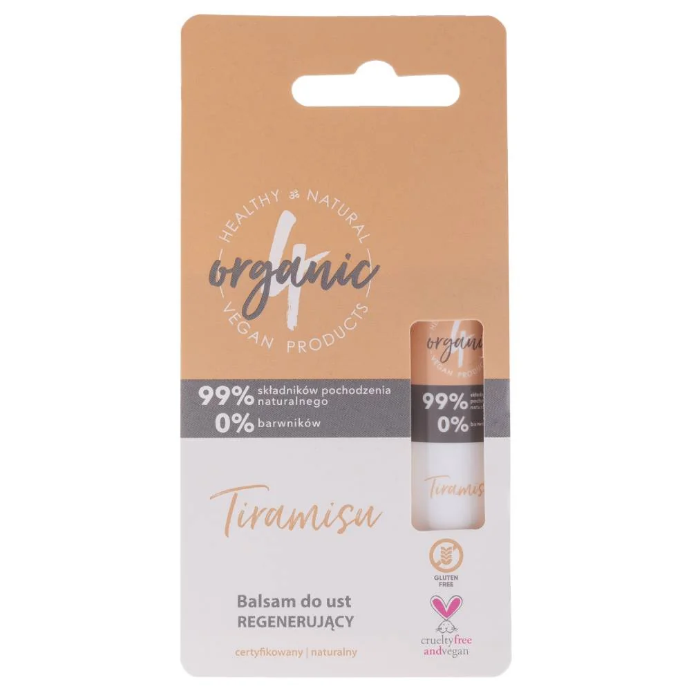 Balsam de buze regenerant Tiramisu, 5g, 4Organic