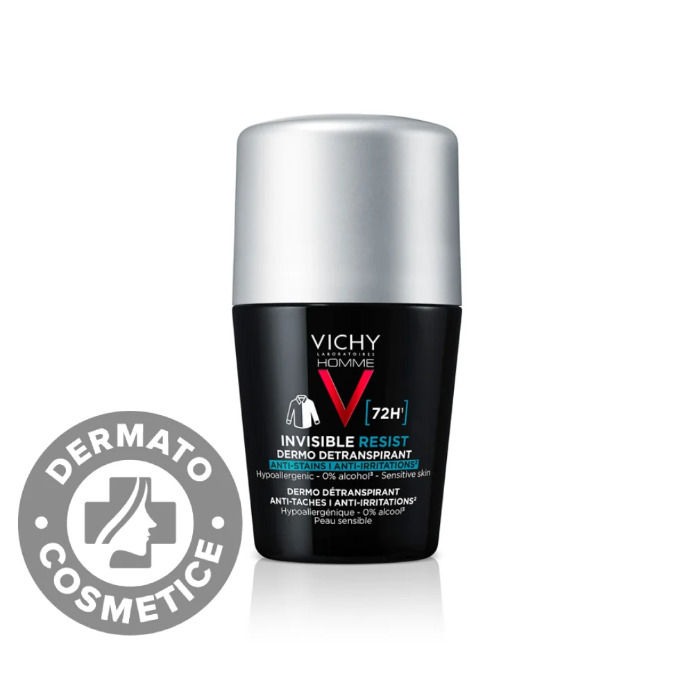 Deodorant Roll-on Invisible Resist 72h Homme, 50ml, Vichy 