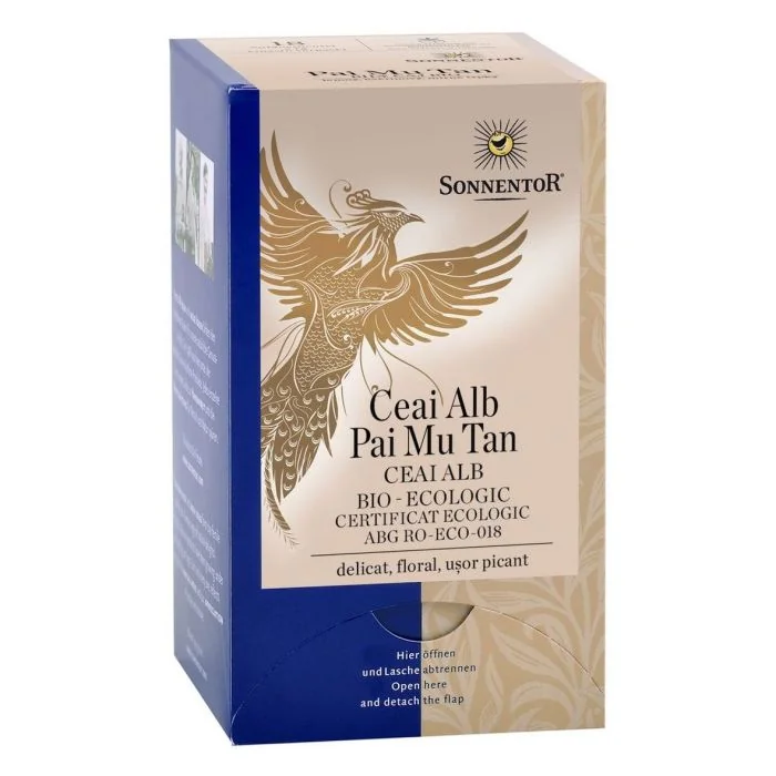 Ceai Bio Alb Pai Mu Tan (Camellia sinensis), 18 plicuri,  Sonnentor