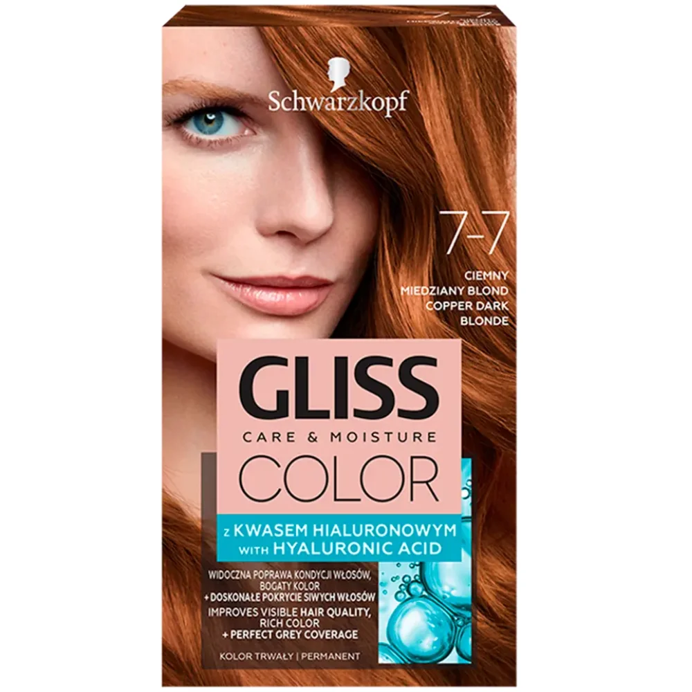 Vopsea de par Color 7-7 Blond Inchis Roscat, 143ml, Gliss