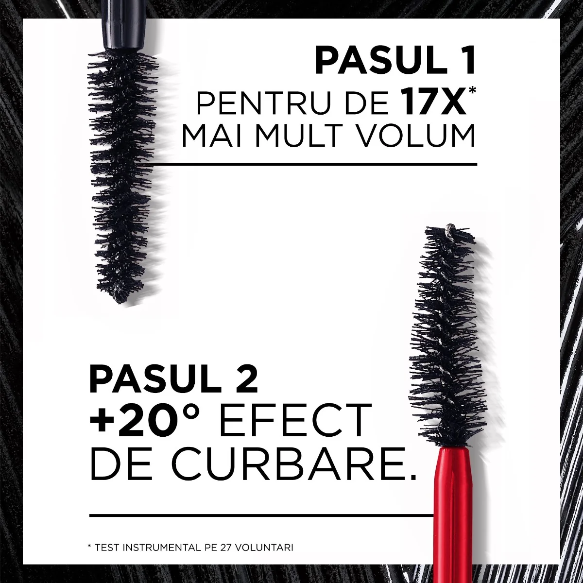 Mascara cu efect de laminare Pro XXL Lift Black, 12ml, L'Oreal Paris 