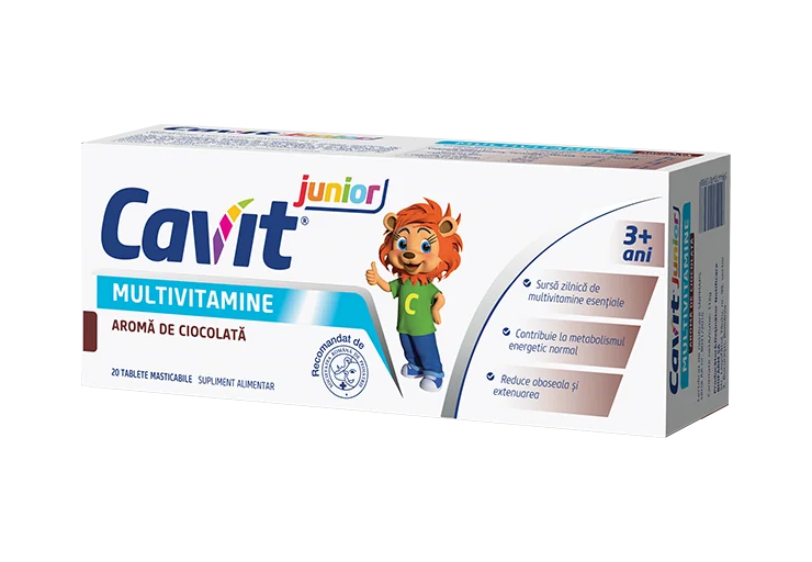 Cavit Junior Ciocolata, 20 tablete masticabile, Biofarm