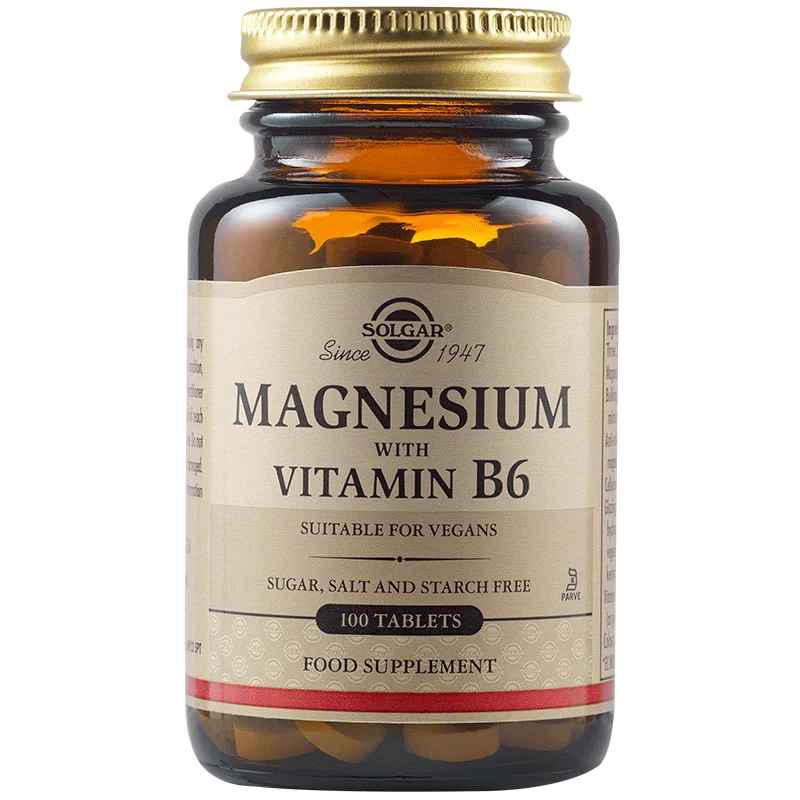 Magneziu cu Vitamina B6, 100 tablete, Solgar