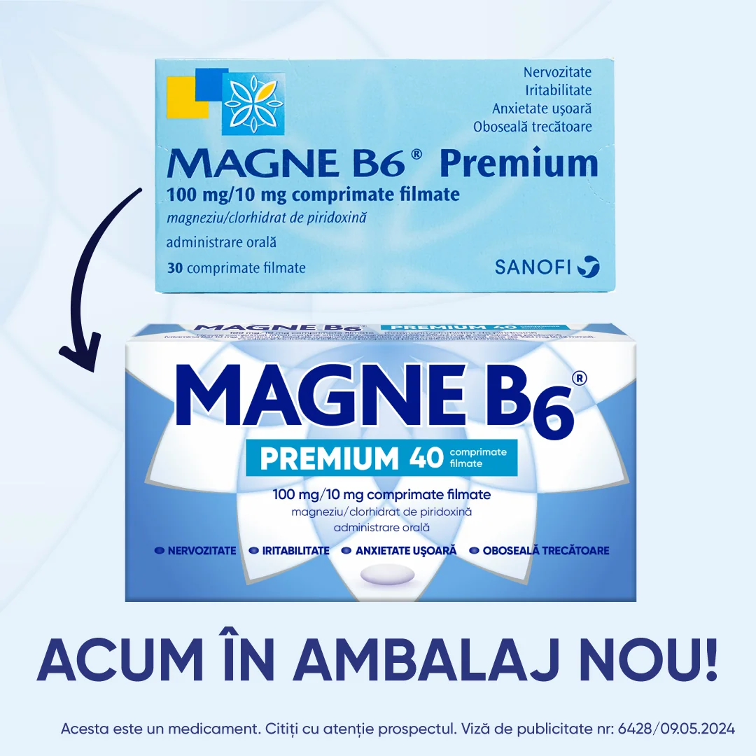 Magne B6 Premium 100mg / 10mg, 40 comprimate, Sanofi 