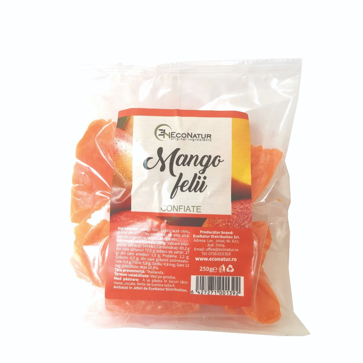 Mango confiat, 250g, EcoNatur