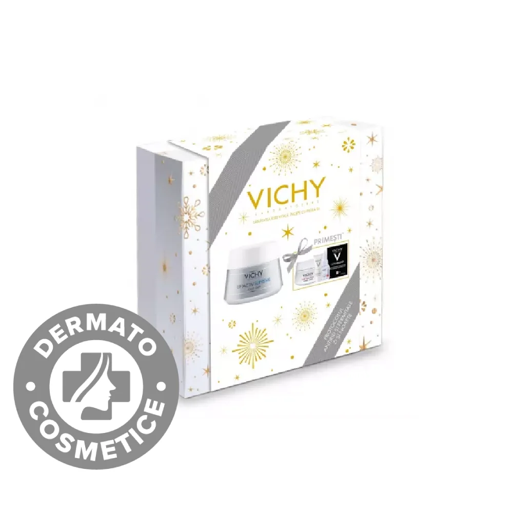 Pachet XMAS 2023 Liftactiv Supreme Crema de fata ten normal si mixt + Cadou Liftactiv Crema de noapte 15ml, Vichy