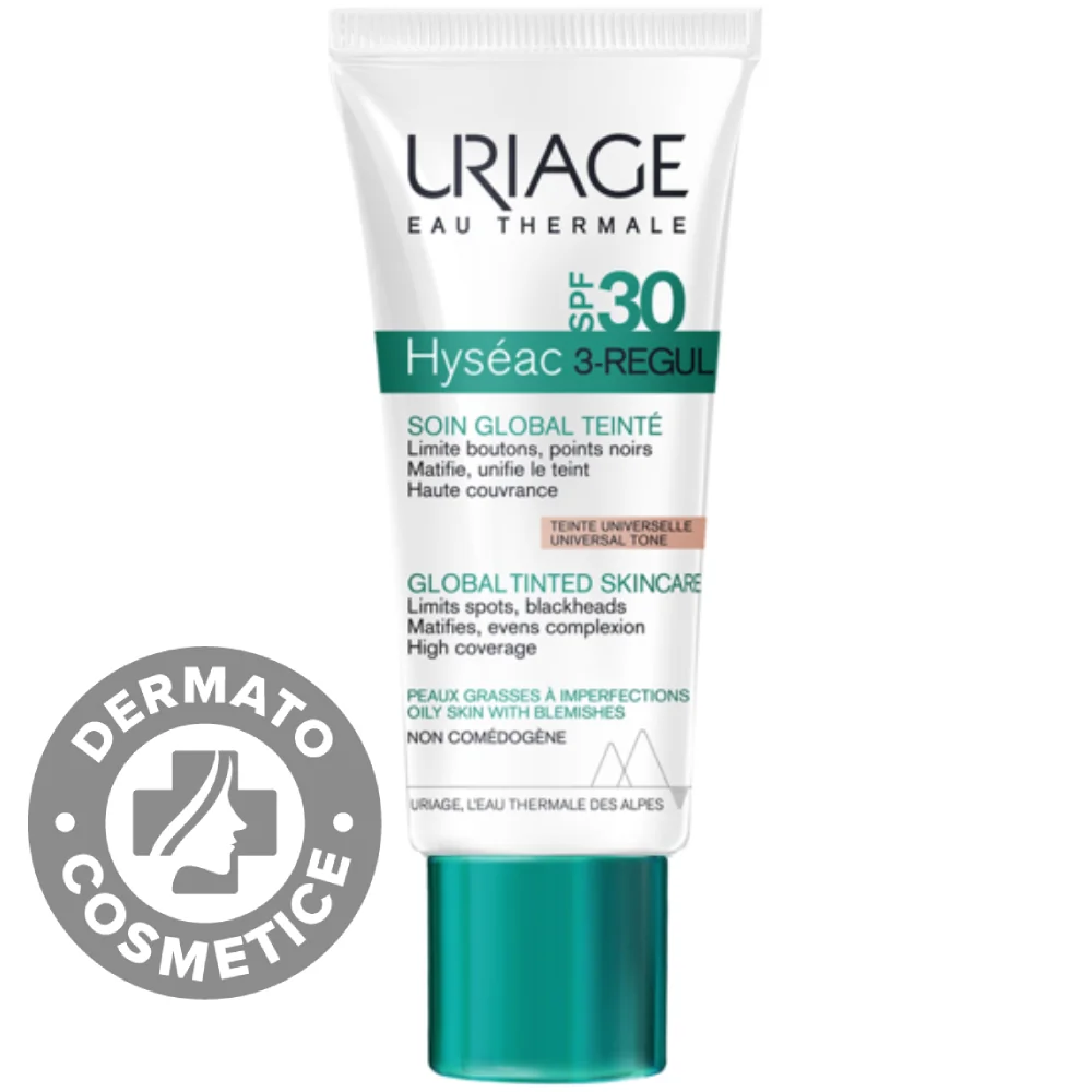 Crema colorata cu SPF 30 Hyseac 3-Regul, 40ml, Uriage 