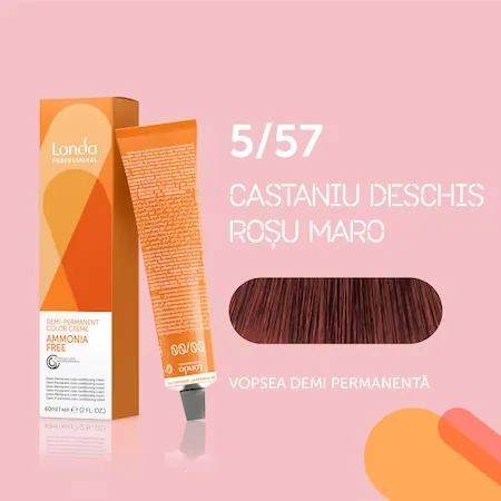 Vopsea de par demi permanenta fara amoniac 5/57, 60ml, Londa Professional 