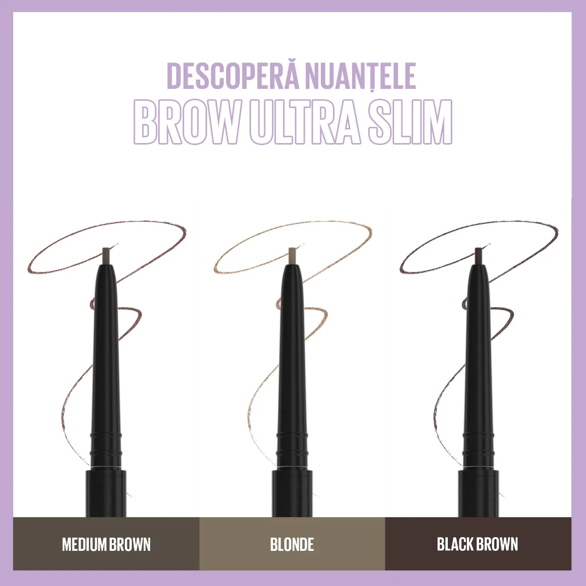 Creion pentru definirea sprancenelor Brow Ultra Slim 06 Black Brown Express Brow, 0.85g, Maybelline 