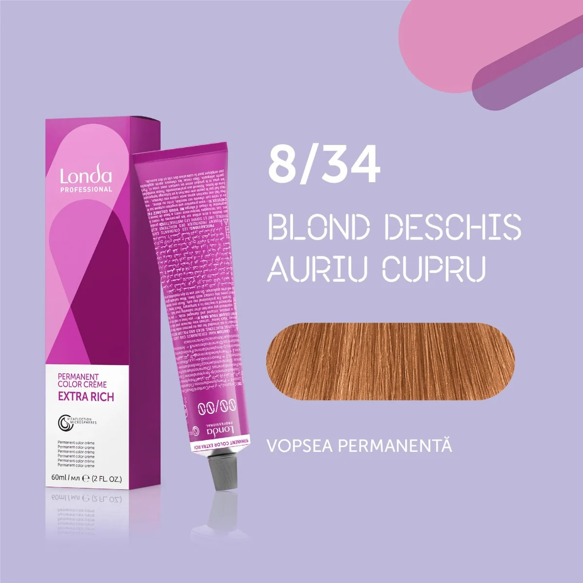 Vopsea permanenta 8/34 Extra Rich, 60ml, Londa Professional 