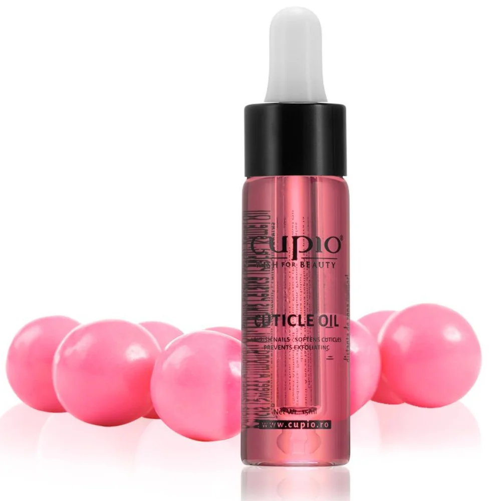 Ulei de cuticule cu pipeta Bubble Gum, 15ml, Cupio