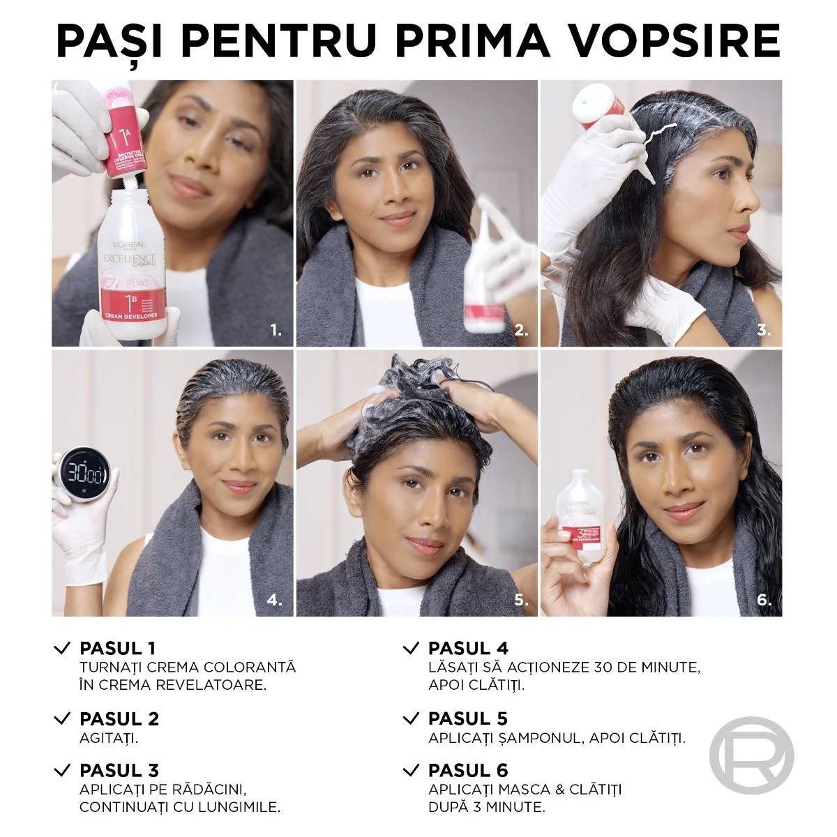 Vopsea de par permanenta Excellence Creme 500 Saten Deschis Acaju, 192ml, L'Oreal Paris 