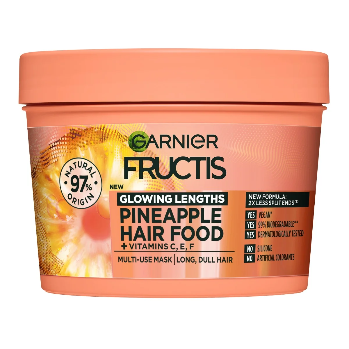 Masca nutritiva pentru parul lung si lipsit de stralucire Hair Food Ananas, 390ml, Fructis 