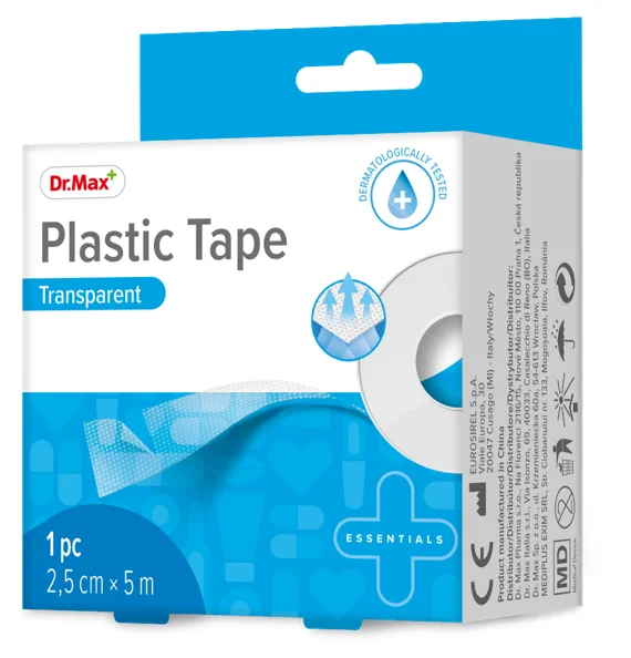 Dr. Max Plastic Tape transparent 2,5cmx5m, 1 bucata