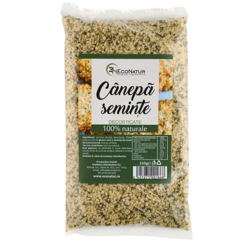 Seminte canepa decorticate, 250g, EcoNatur