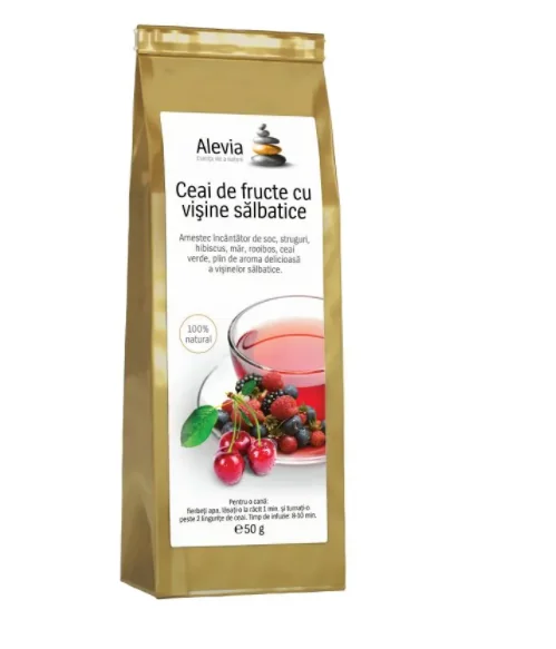 Ceai de fructe cu visine salbatice, 50g, Alevia