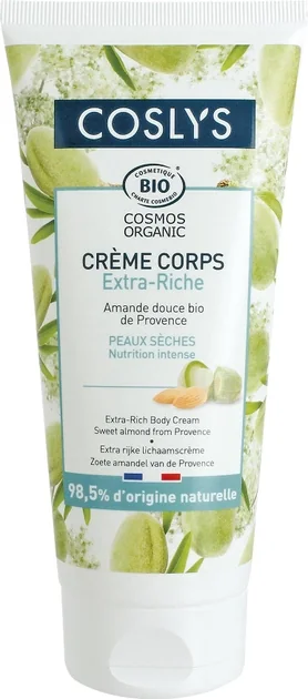 Crema de corp bio hranitoare cu migdale dulci, 200ml, Coslys