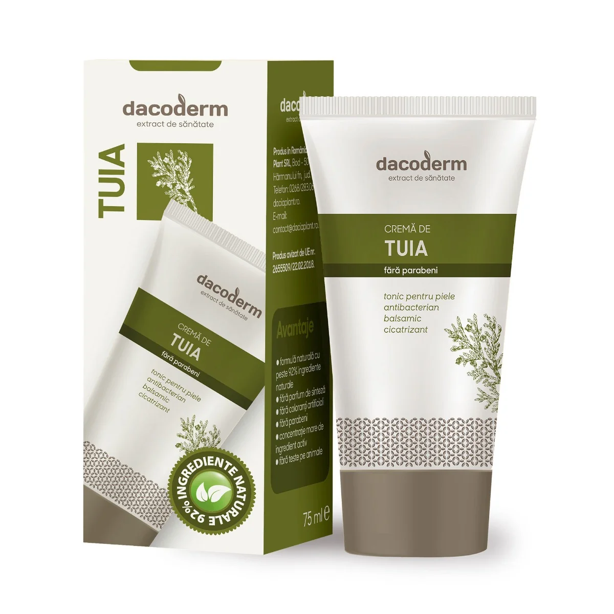 Crema de Tuia Dacoderm, 75ml, Dacia Plant