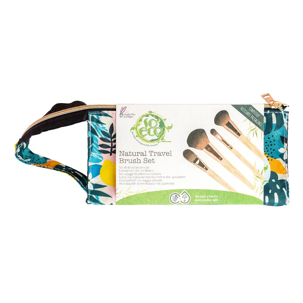 Set 4 pensule ecologice pentru machiaj Natural Travel, 1 bucata, So Eco 