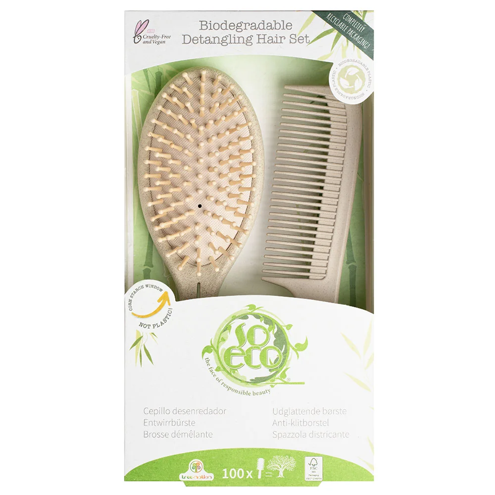 Set ecologic biodegradabil pentru descurcarea parului, 1 bucata, So Eco 