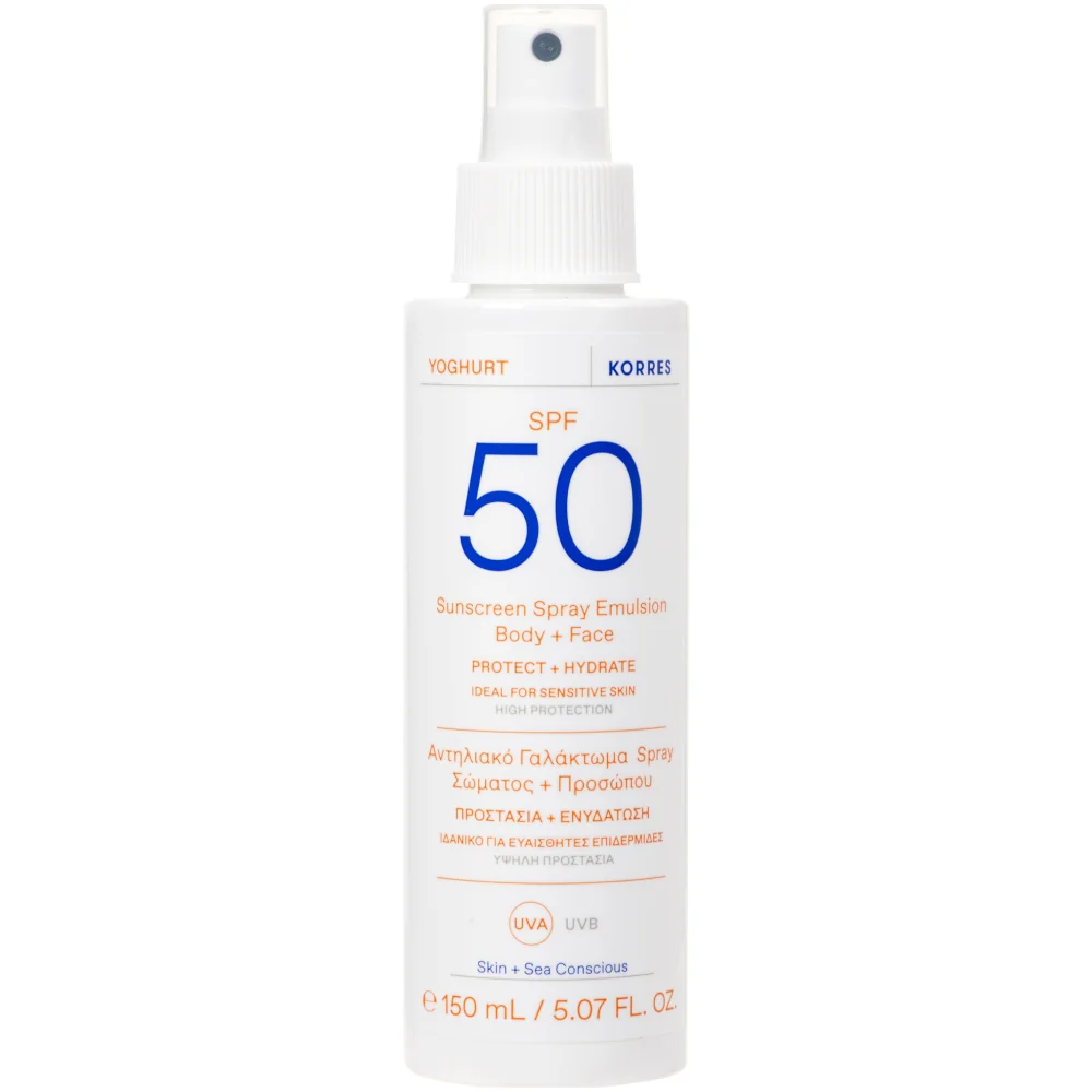 Spray de fata si corp cu protectie solara SPF 50 Yoghurt Sun, 150ml, Korres