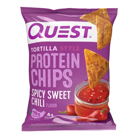 Chipsuri tortilla cu aroma de spicy sweet chilli Protein Chips, 32g, Quest