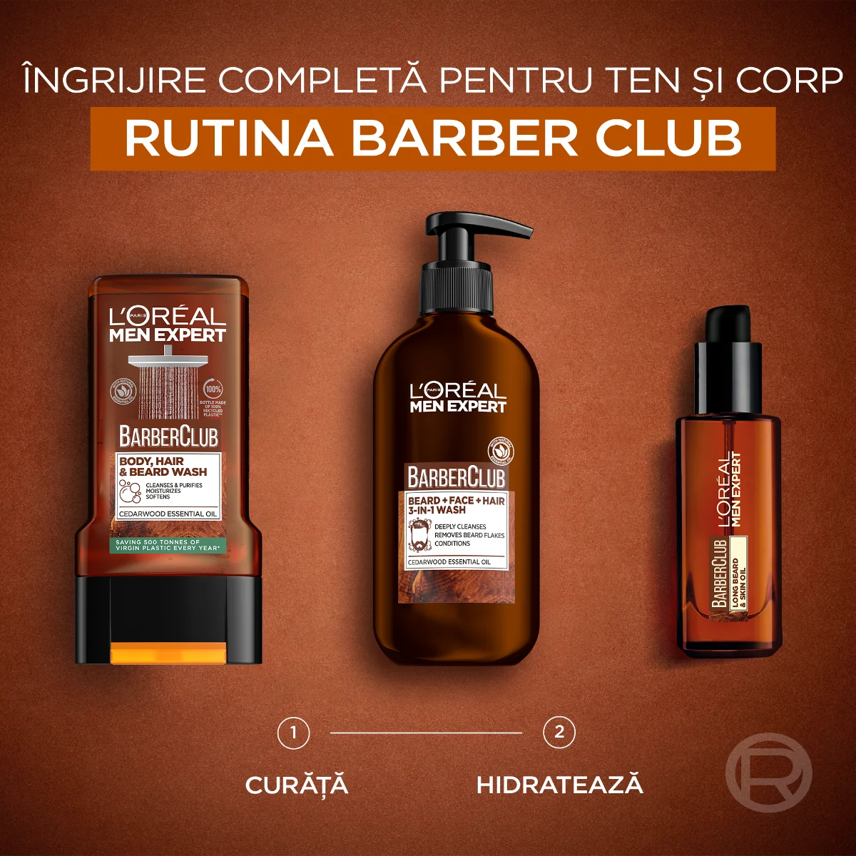 Gel de dus pentru barbati Barber Club Men Expert, 300ml, L'Oreal Paris 