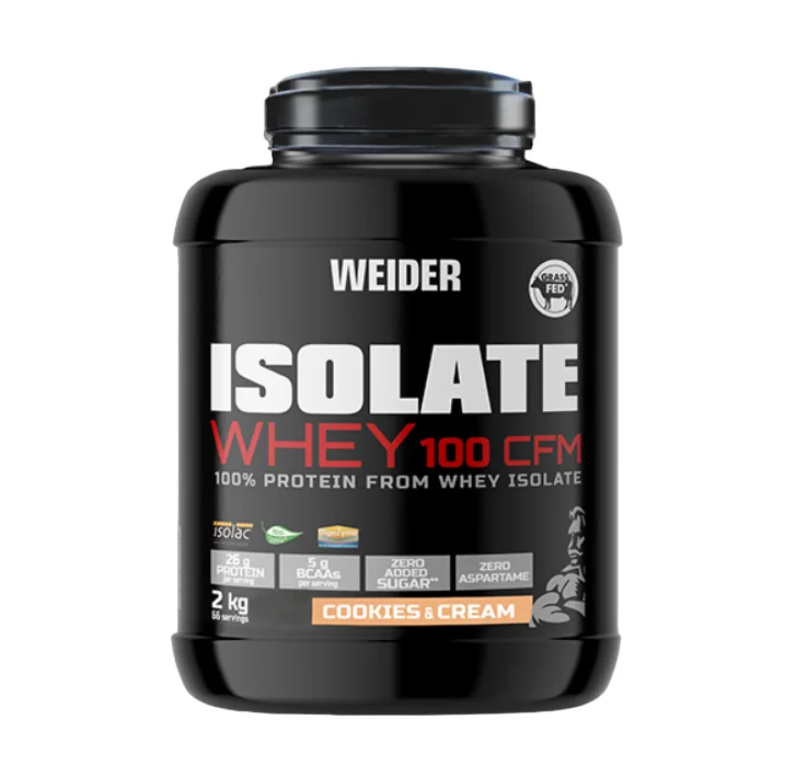 Izolat proteic cu aroma de Cookies & Cream Isolate Whey 100CFM, 2000g, Weider