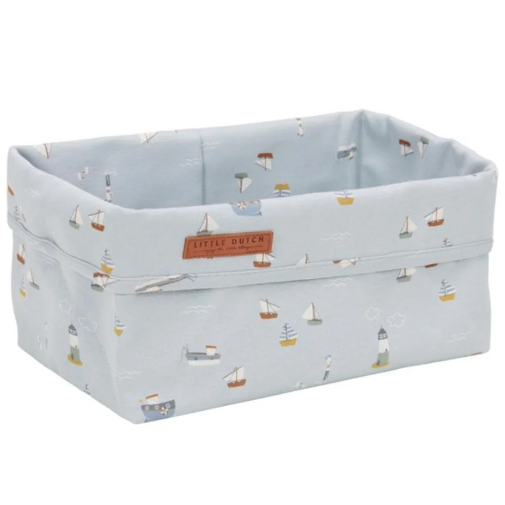 Cos de depozitare din bumbac Sailor's Bay Blue, 1 bucata, Little Dutch 