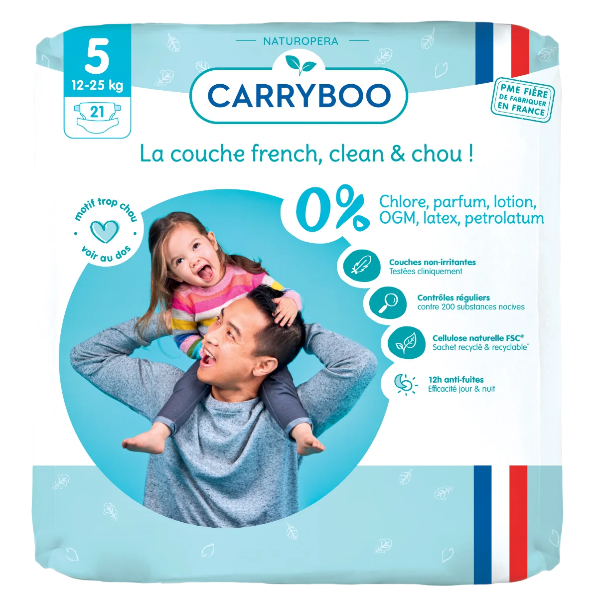 Scutece bio hipoalergenice 12-25kg marimea 5, 21 bucati, Carryboo