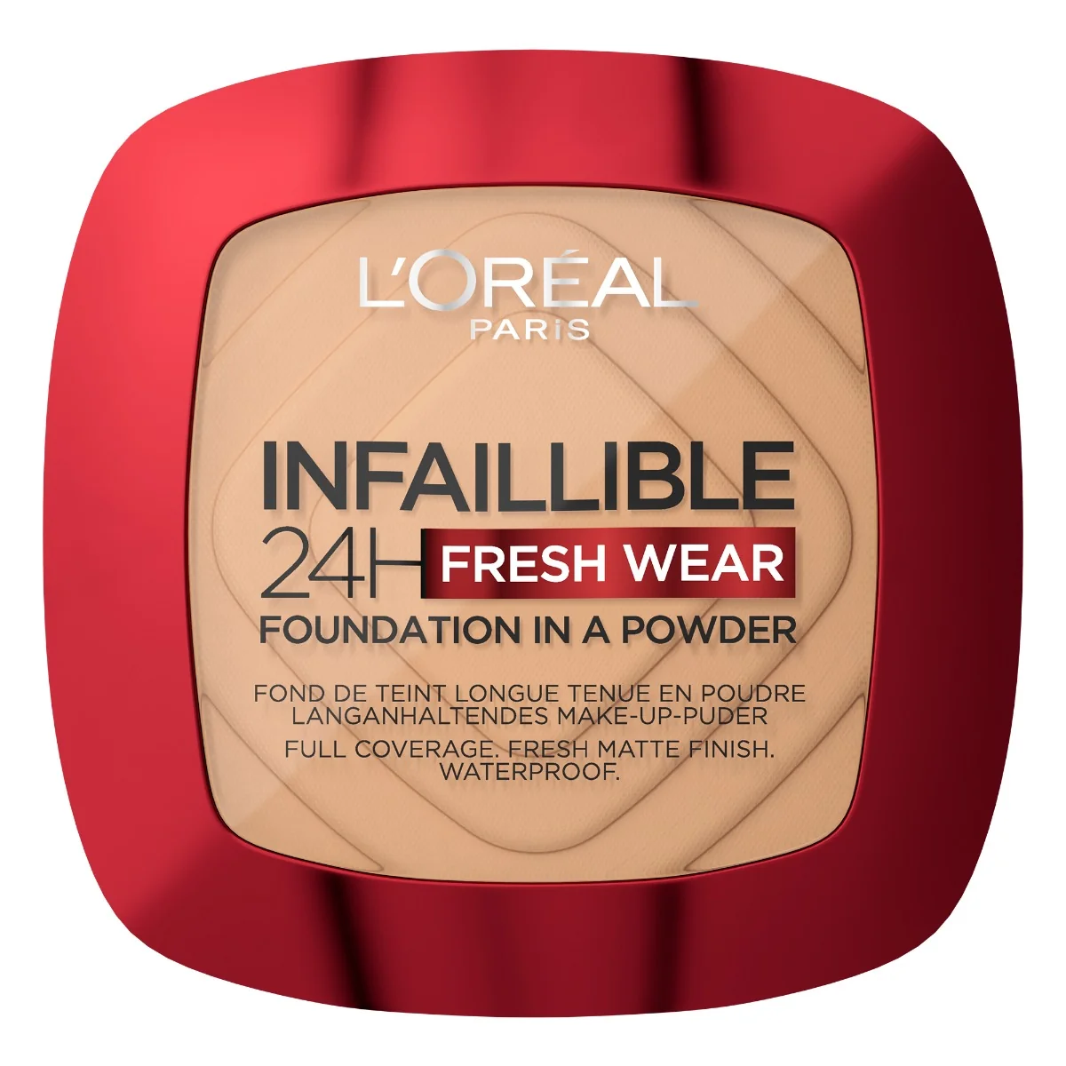 Pudra compacta Infaillible 24h Fresh Wear Golden Beige 220 Sand, 9g, L'Oreal Paris