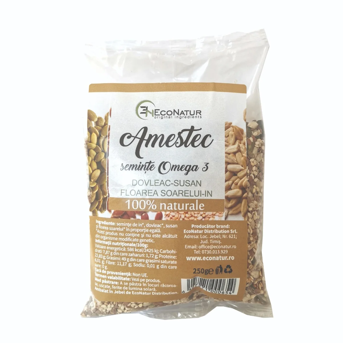 Amestec de seminte Omega 3, 250g, EcoNatur