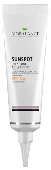 Crema solara SPF 50+ uniformizanta impotriva petelor pigmentare Aqua Fusion, 40ml, Bio Balance