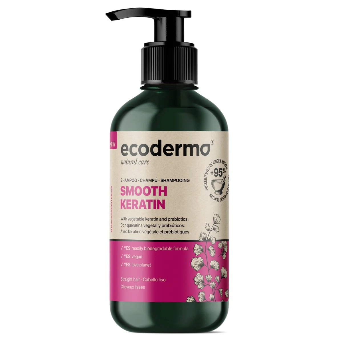 Sampon pentru netezirea parului, 500ml, Ecoderma