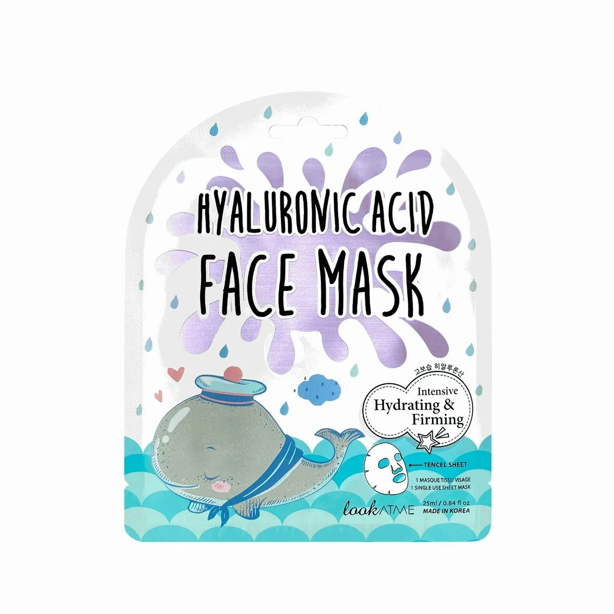 Masca tip servetel pentru hidratare intensa cu acid hialuronic, 25ml, Look at me