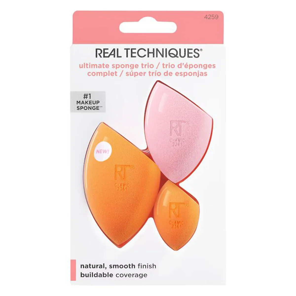 Set de bureti pentru machiaj Ultimate Sponge Trio, 3 bucati, Real Techniques