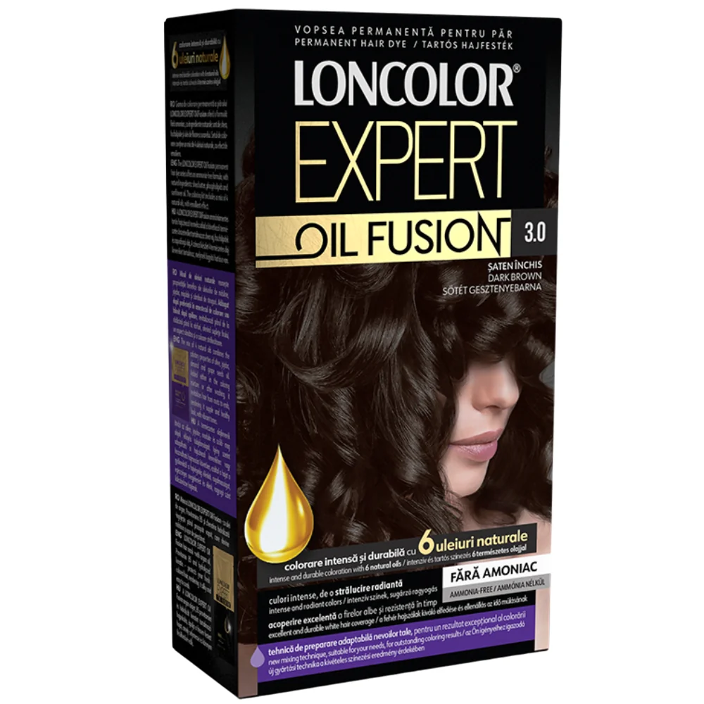 Vopsea de par permanenta Expert Oil Fusion Nr. 3.0, 115ml, Loncolor